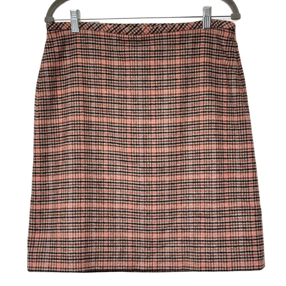 {Talbots} "Plaid Wool A-Line Skirt" Highland Plaid Above Knee Midi Side Zipper - Picture 2 of 5